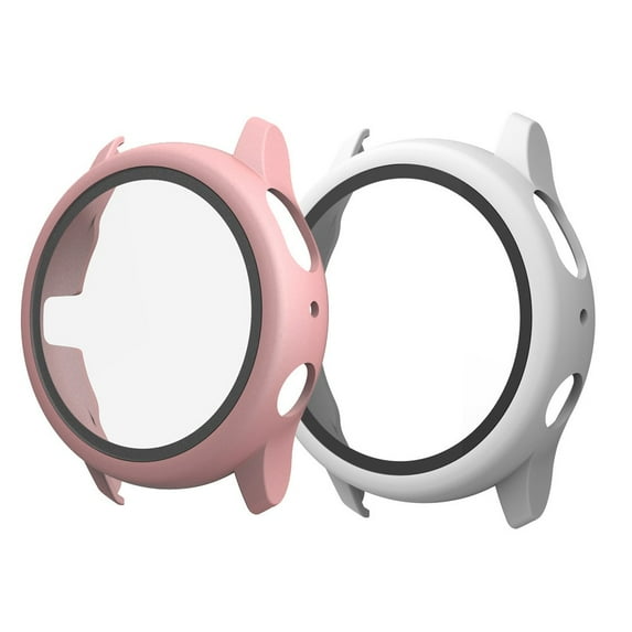 2 Pack Glass+Case Compatible with Samsung Galaxy watch Active 2 40mm 44mm All-Around cover bumper+Screen Protector Galaxy watch active 2 (Ultra-Thin, Anti-Scratch)