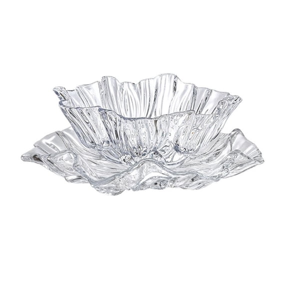 2 Pack Glass Fruit Bowls, Vegetable Fruit Plate for Kitchen Counter Table, Modern Creative Stylish Candy Dish, Decorative Fruit Bowls for Home, Table Centerpieces