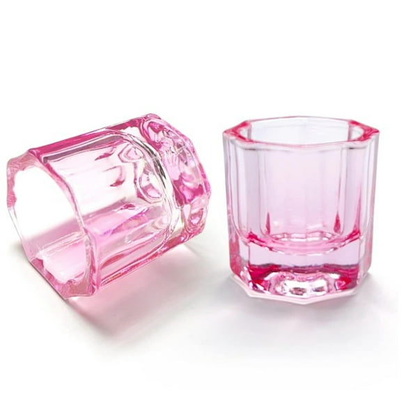 2 Pack Glass Nail Liquid Dishes,Manicure Pen Washing Tools,Nail Powder Dappen Dishes,Nail Polish Crystal Bowls,Nail Clear Dishes for Nail Supplies (Blue)