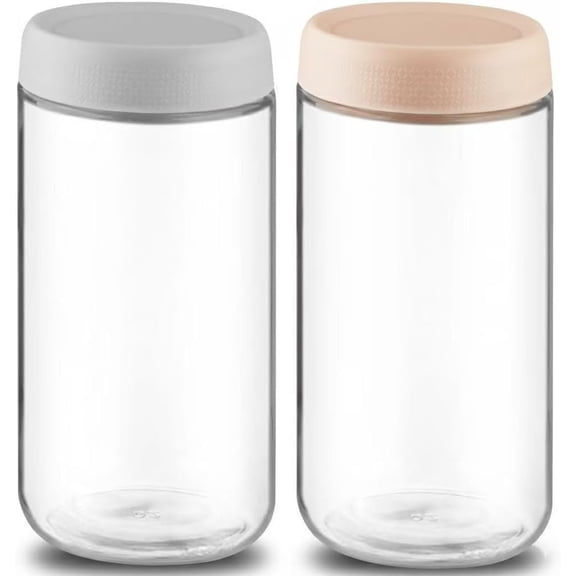 2 Pack Glass Overnight Oats Containers with ,Stackable Wide Mouth Mason Glass Jars with Airtight Seal , Storage Jars for Meal Prep,Yogurt Parfaits,Meal Prep,Pudding,Spices (25 Oz)