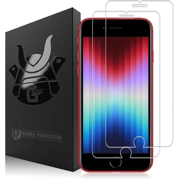 2 Pack Glass Screen Protector for iPhone SE 2nd & 3rd Generation | 9H Premium Tempered Glass, Lifetime Replacement, Ultra Clear, Scratch Resistant, Phone Case Compatible, Screen Saver