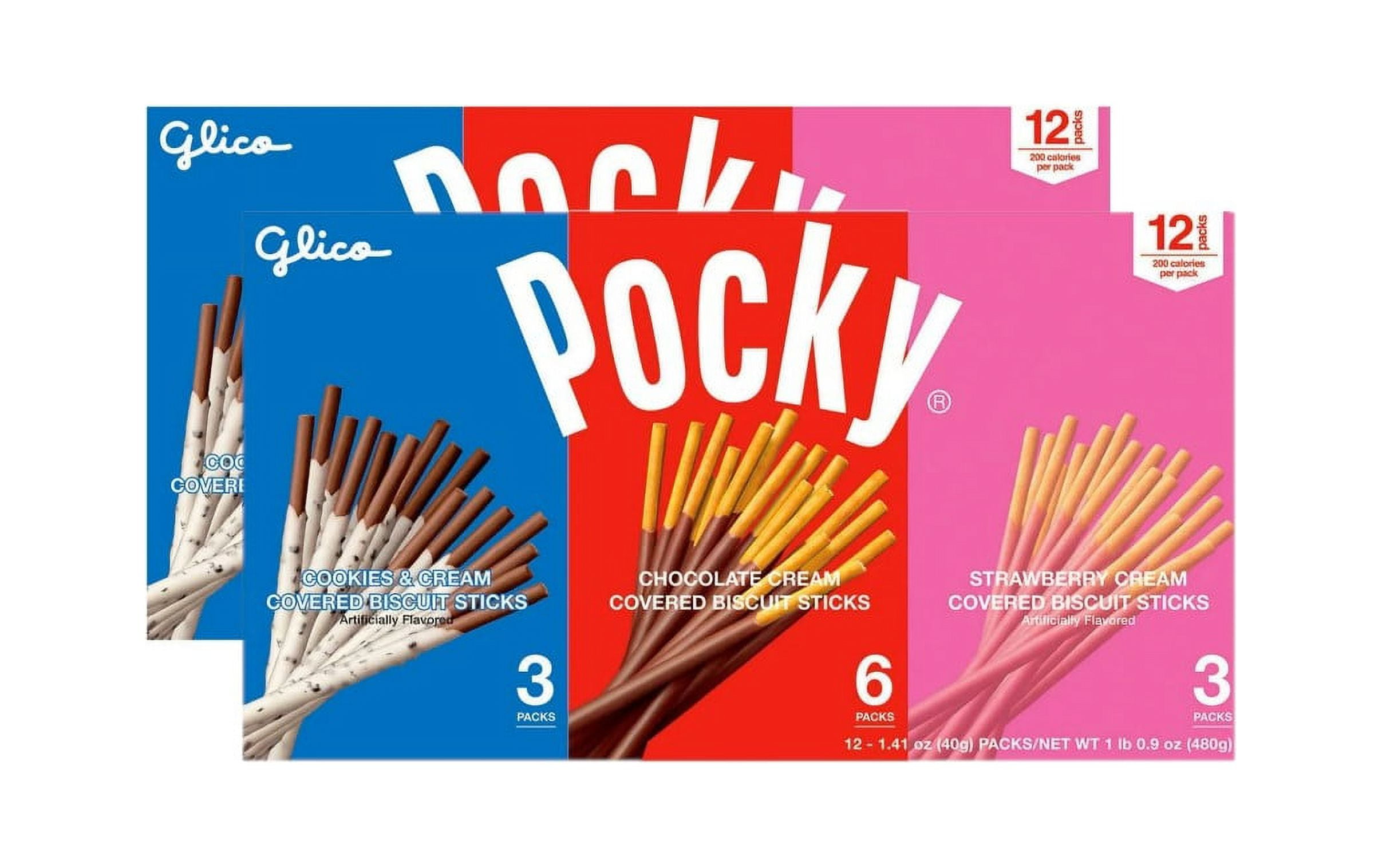 2 Pack Glico Pocky Bundle of Biscuit Sticks Cookies and Cream