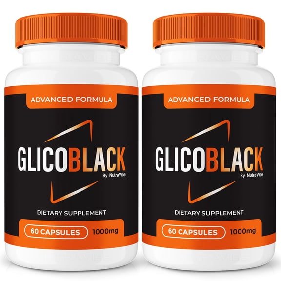 (2 Pack) GlicoBlack  Original Formula with a Clean Blend to Support Healthy Circulation, Natural Energy & Balanced Levels | Just 2 Easy-to-Swallow Glico Black Pills Daily (120 Capsules)