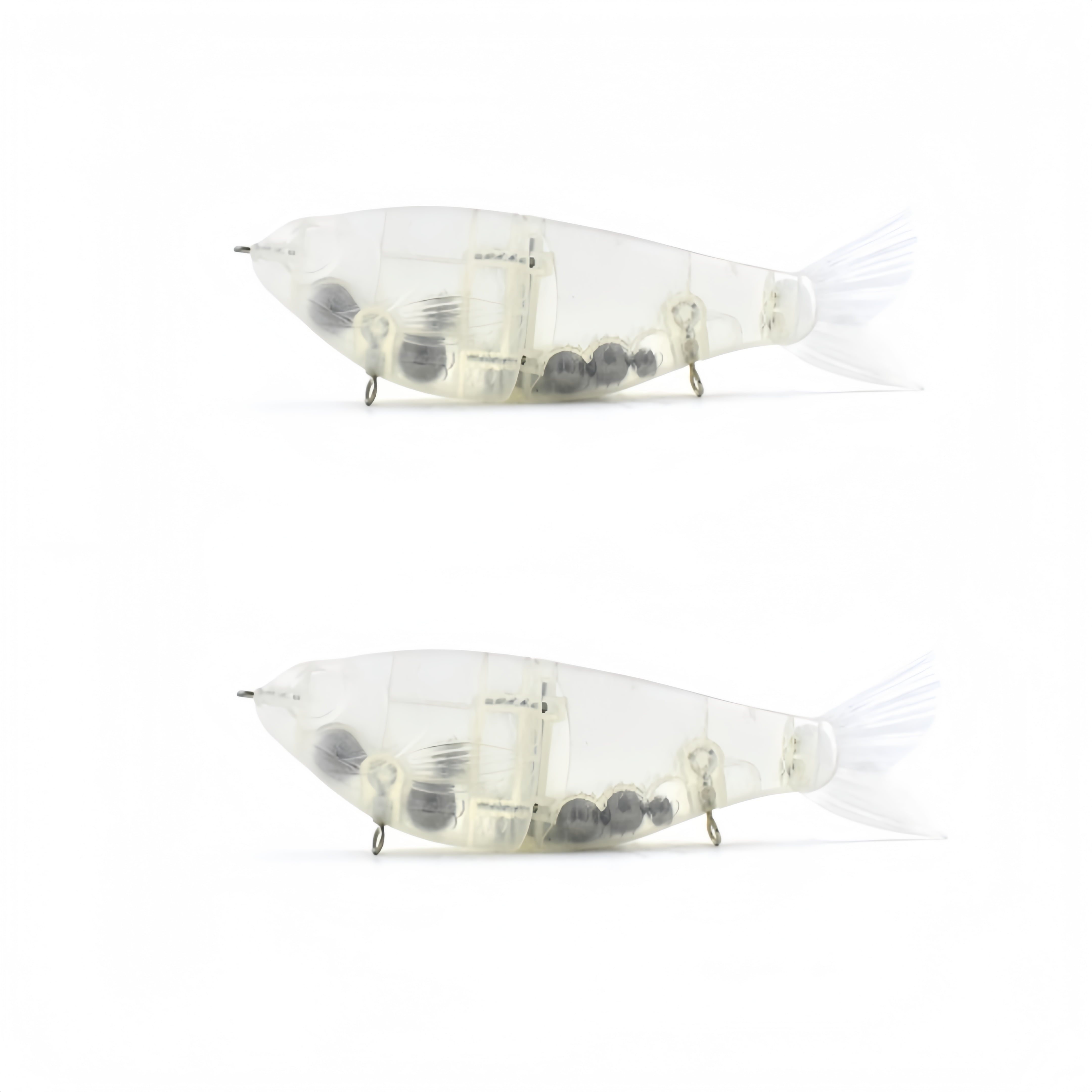 2 Pack Glide Bait, Lure Blanks, Glide Baits for Bass Fishing, Musky Lures, Fishing Lure Blanks Unpainted for Fishing (transparent)