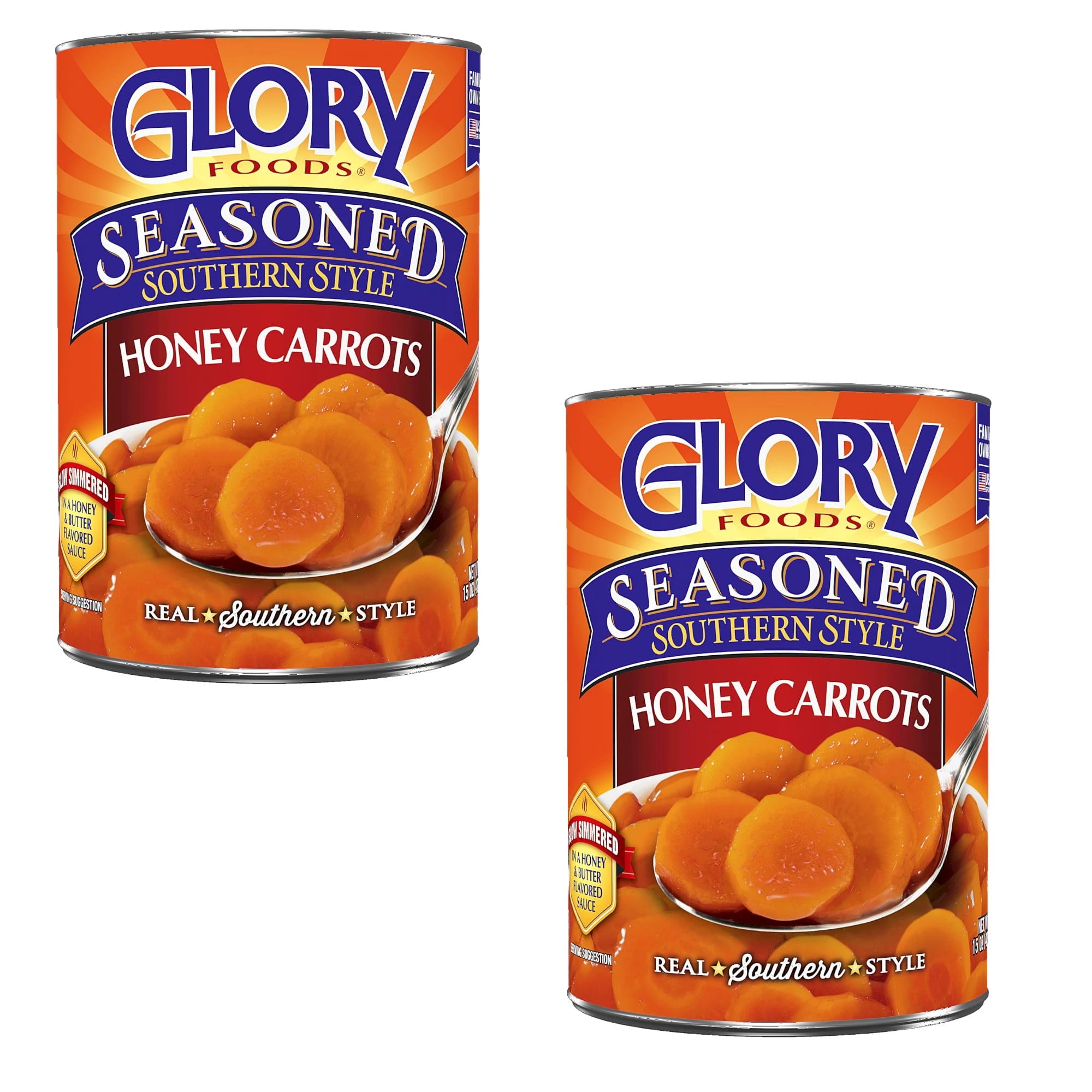 ( 2 Pack ) Glory Foods Seasoned Southern Style Honey Carrots, Canned Vegetables, 15.5 oz