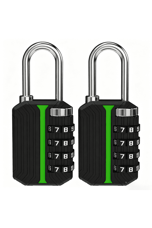 2 Pack Glow in The Dark Luggage Locks, 4 Digit Resettable Combination Lock, Zinc Alloy Heavy Duty Padlock for Suitcase Backpack Gym Locker Travel Toolbox