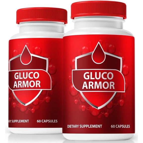 (2 Pack) Gluco Armor Capsules, Original GlucoArmor Formula - Naturally Supports Healthy Circulation, Stable Levels and Energizes the Body, Official Review (120 Capsules)
