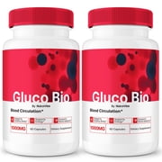2 Pack Gluco Bio Capsules, Advanced Blood Support Pills, All Natural Formula to Maintain Healthy Levels, Dietary Supplement for Overall Wellness, GlucoBio Capsulas Reviews 120 Capsules