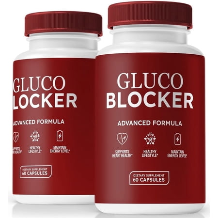 (2 Pack) Gluco Blocker Blood Support Capsules - Official Gluco Blocker with Vitamins to Maintain Overall Health, All Natural Blood Formula For Healthy and Stable Levels (120 Capsules)