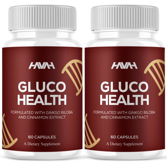 (2 Pack) Gluco Health Blood Support, GlucoHealth Formula (120 Capsules)