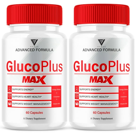 (2 Pack) Gluco Plus Max Blood Optimizer Supplement, GlucoPlus Max (120 Capsules)