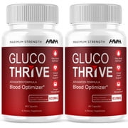 2 Pack Gluco Thrive Advanced Blood Support Capsules, GlucoThrive Maximum Strength Support Supplement 120 Capsules
