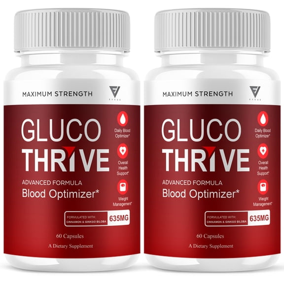(2 Pack) Gluco Thrive Capsules, Gluco Thrive Advanced Formula (120 Capsules)