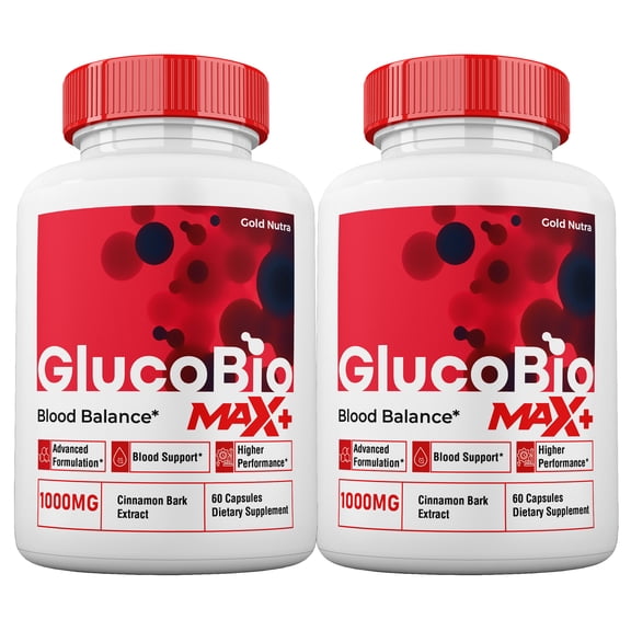 (2 Pack) GlucoBio Max + Blood Support Capsules, 2x Stronger Formula, GlucoBio Max+ Capsules Blood Support, 2 Month Supply