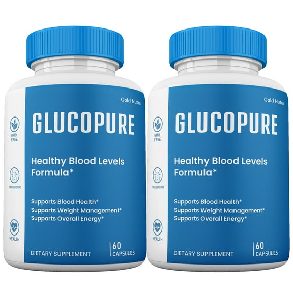 (2 Pack) GlucoPure Capsules Blood Support, GlucoPure Pills, All Natural Supplement GlucoPure Glycogen Capsules