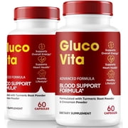 2 Pack GlucoVita Capsules, Official Gluco Vita To Maintain Healthy Blood Levels, All-Natural Blood Support Formula For Overall Well-Being, Premium Gluco Vita Pills Review 120 Capsules