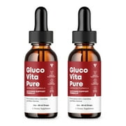 2 Pack GlucoVita Pure Drops Gluco Vita Pure Liquid Drop Supplement 4oz
