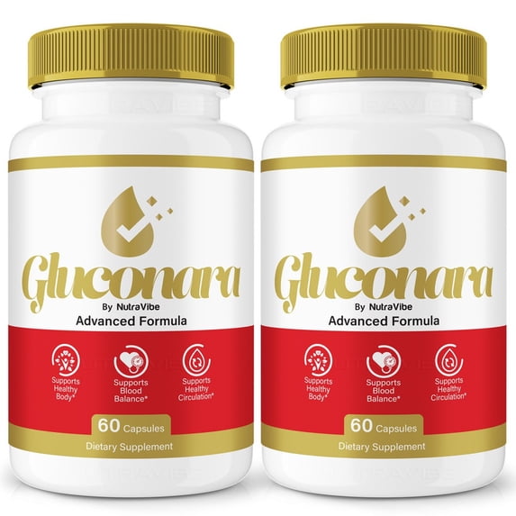 (2 Pack) Gluconara – Original Formula with a Clean Blend to Support Healthy Circulation, Natural Energy & Balanced Levels | Just 2 Easy-to-Swallow Pills Daily (120 Capsules)