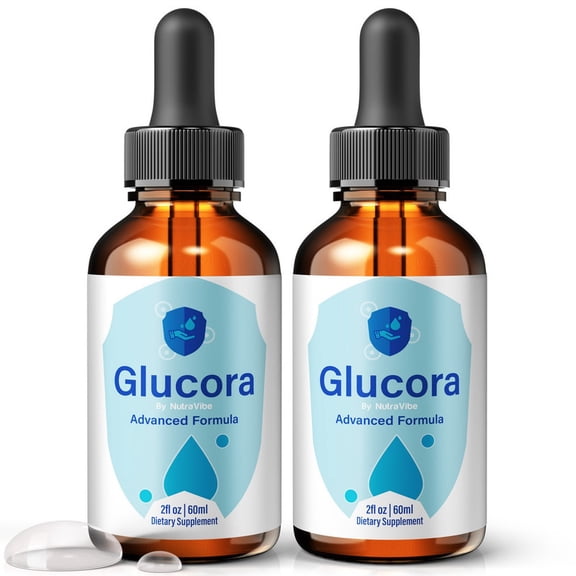(2 Pack) Glucora Drops Daily Liquid Formula with a Clean, Natural Blend to Support Natural Flow, Balanced Levels & Healthy Circulation | Convenient for Consistent Use (60 Servings)