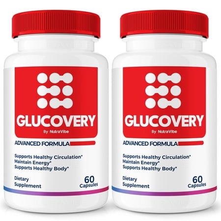 (2 Pack) Glucovery – Original Formula with a Clean Blend to Support Healthy Circulation, Natural Energy & Balanced Levels | Just 2 Easy-to-Swallow Pills Daily (120 Capsules)