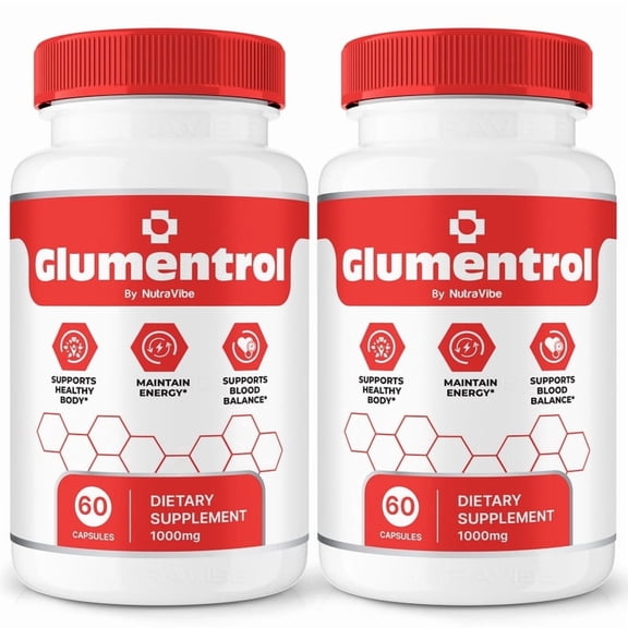 (2 Pack) Glumentrol Original Formula with a Clean Blend to Support Healthy Circulation, Natural Energy & Balanced Levels | Just 2 Easy-to-Swallow Pills Daily (120 Capsules)