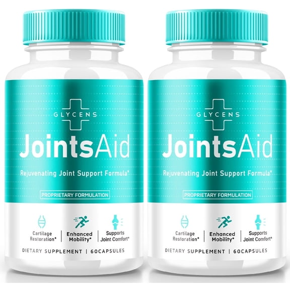 (2 Pack) Glycens Joints Aid Pills, Glycens JointsAid Advanced Joint Support Supplement, All Natural Formula for Better Body Movement, Max Strength Capsules for Flexibility and Mobility (120 Capsules)