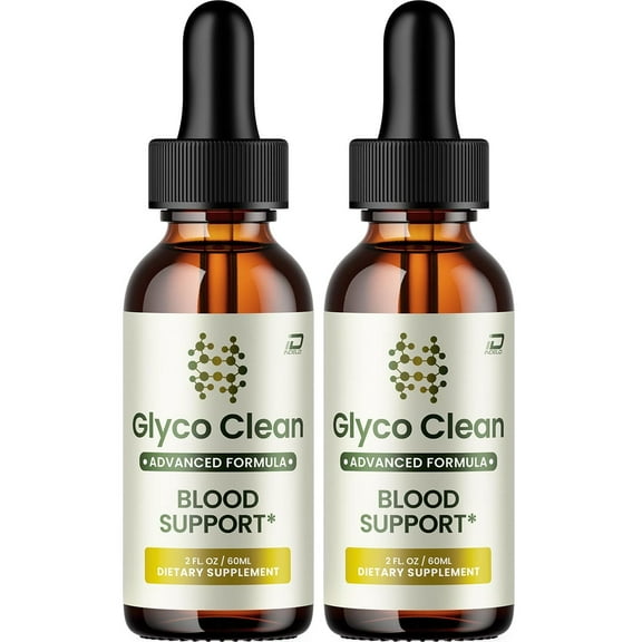 (2 Pack) Glyco Clean Blood Support Drops - Glyco Clean Liquid Formula, All-Natural Liquid Supplement for Health, Glyco Clean Offical Extra Strength Formula, Glyco Clean Reviews (2 Month Supply)