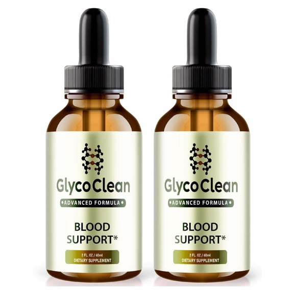 (2 Pack) Glyco Clean Drops, Glyco Clean Blood Support Formula, Maximum Strength All-Natural Liquid Dietary Supplement, Glycogen Clean Drops Official, GlycoClean Reviews (60 Servings)