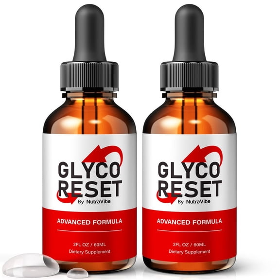 (2 Pack) Glyco Reset Drops Daily Liquid Formula with a Clean, Natural Blend to Support Natural Flow, Balanced Levels & Healthy Circulation | Convenient for Consistent Use (60 Servings)