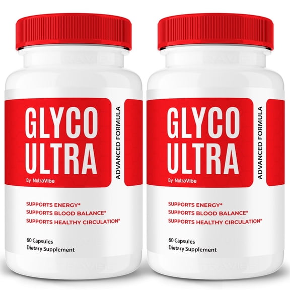 (2 Pack) Glyco Ultra Original Formula with a Clean Blend to Support Healthy Circulation, Natural Energy & Balanced Levels | Just 2 Easy-to-Swallow Pills Daily (120 Capsules)