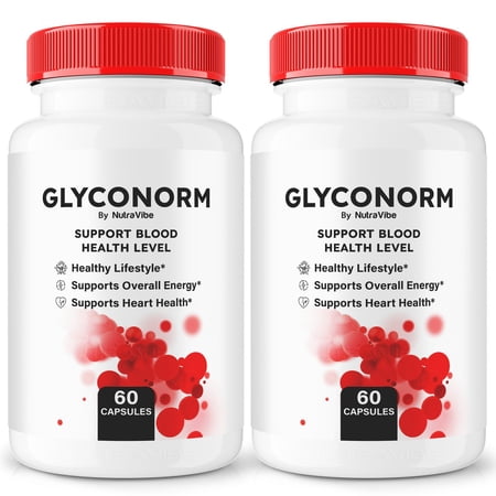 (2 Pack) Glyconorm - Official All-Natural Blood Support Formula, Premium Pills to Support Healthy Lifestyle and Maintain Stable Levels, Blood Vessel Cleaner, Glyco Norm Reviews (120 Capsules)