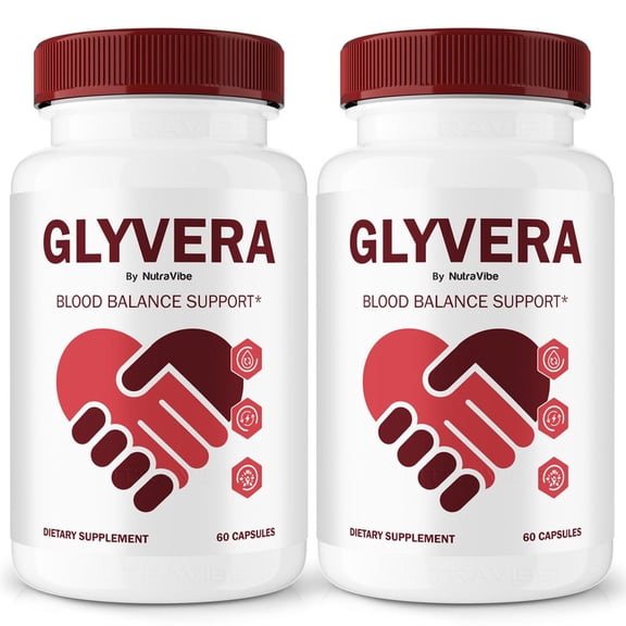 (2 Pack) Glyvera Original Formula with a Clean Blend to Support Healthy Circulation, Natural Energy & Balanced Levels | Just 2 Easy-to-Swallow Pills Daily (120 Capsules)