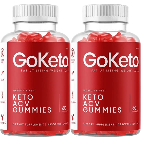 2 Pack Go Keto Gummies, GoKeto ACV Keto Gummies 120 Gummies