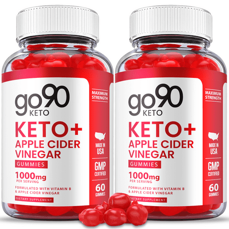 (2 Pack) Go90 Keto ACV Gummies Vegan Apple Cider Vinegar 120 Gummies