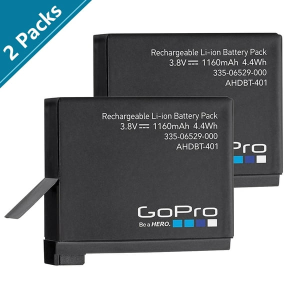 2 Pack - GoPro AHDBT-401 Rechargeable Battery for Hero 4 GoPro Camera Back Up Battery