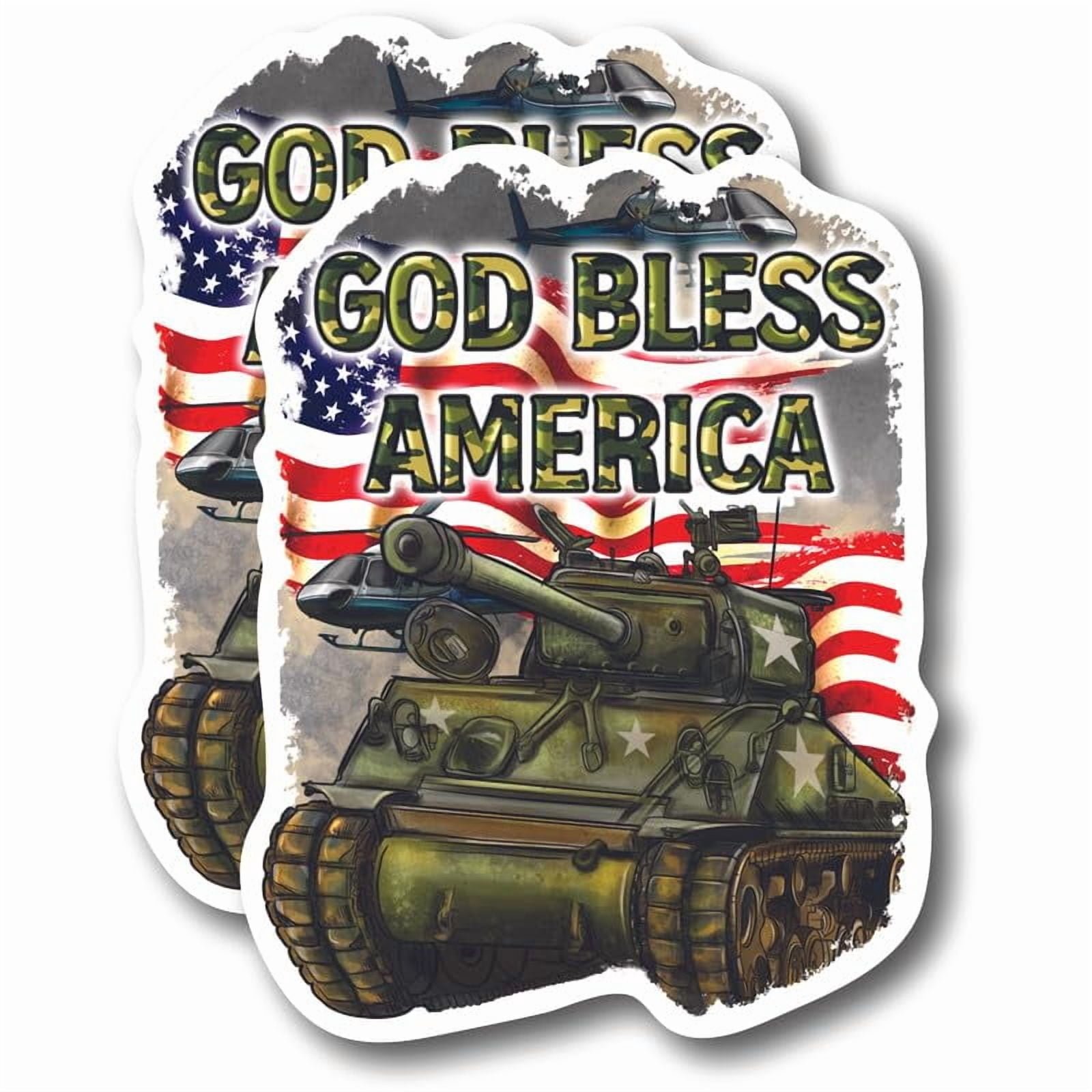 American Flag Patriotic Soldier Wall Decal - Large Vinyl Sticker, Indoor/Outdoor, Made In USA