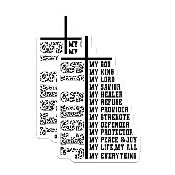 (2 Pack) My God My King Magnets - Christian Faith Decor - Religious Inspiration Reminder - Spiritual Blessing Home - 5 Inches On Longest Side - Thick Durable Magnet - Made in USA - MAG30783