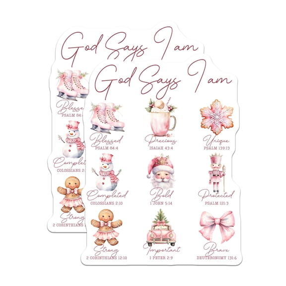 (2 Pack) God Says I Am Magnets - Christian Affirmation - Bible Verse Decor - 5 Inches On Longest Side - Thick Durable Magnet - Made in USA - MAG24455