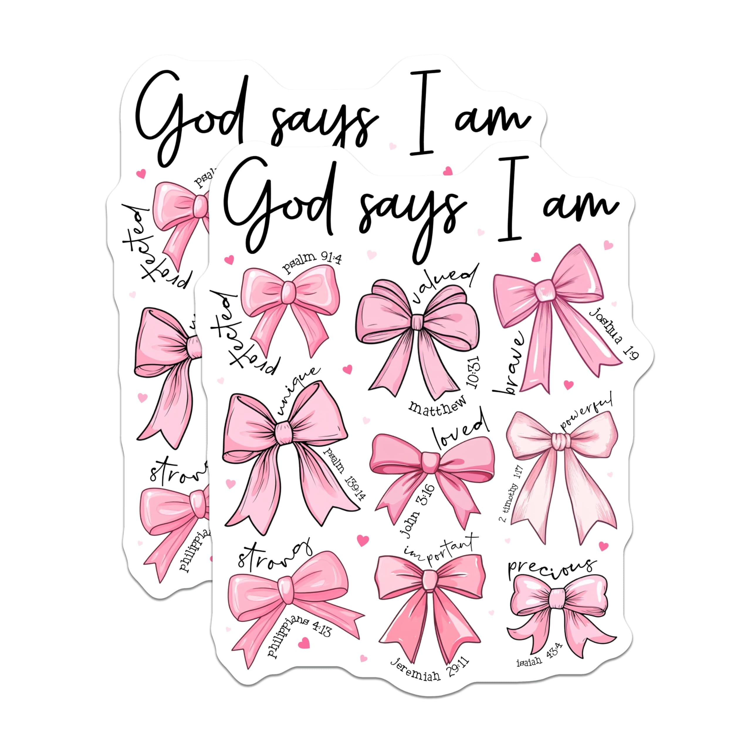 (2 Pack) God Says I Am Stickers - Christian Affirmations - Bible Verse ...
