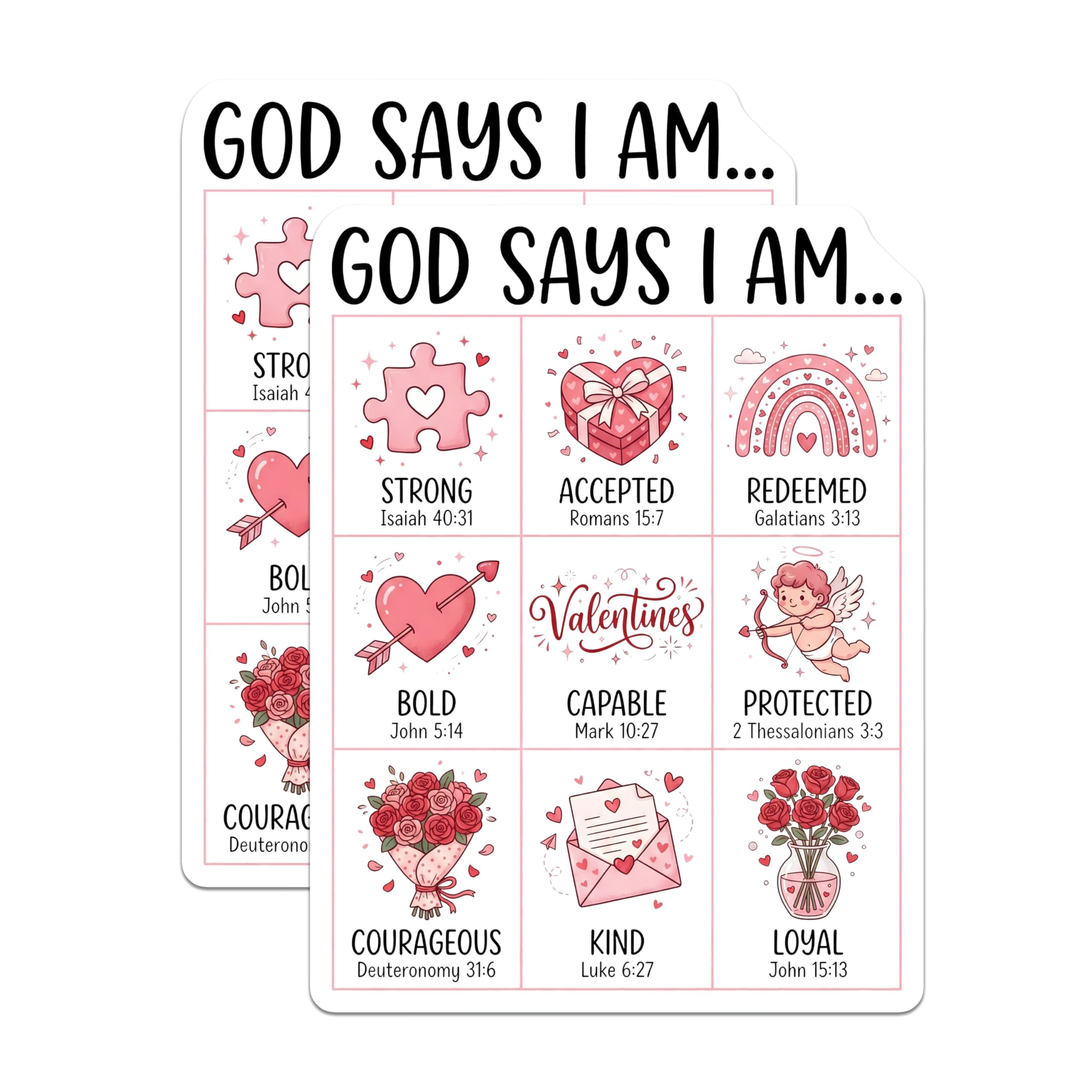 (2 Pack) God Says I Am Stickers - Christian Affirmations - Bible Verse ...
