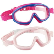 2 Pack Goggles for Kids Toddler 3-15, Anti Fog No Leak Clear Swim Goggles for Boys Girls Pool Beach Swimming