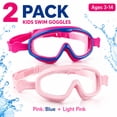 thumbnail image 1 of 2 Pack Goggles for Kids Toddler 3-15, Anti Fog No Leak Clear Swim Goggles for Boys Girls Pool Beach Swimming, 1 of 9