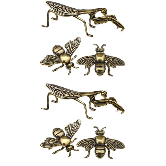 2 Pack Gold Bee Bee Knobs Tea Ceremony Trinkets Office 3.80X2.70X1.70CM Golden