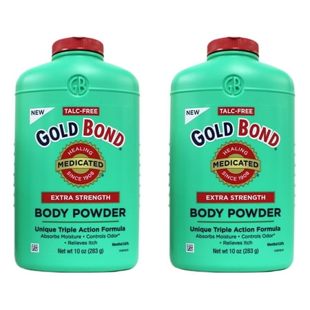 "2 Pack - Gold Bond Body Powder Medicated Extra Strength 10 oz Each, Talc-Free"