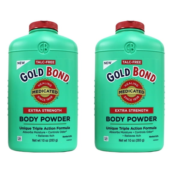 "2 Pack - Gold Bond Body Powder Medicated Extra Strength 10 oz Each, Talc-Free"