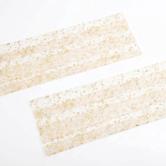 2 Pack Gold Foil Sheer Tulle Table Runner, 2.3ft x 9.84ft Glitter Mesh Table Runner for Wedding Banquet Birthday Dining Table Decor