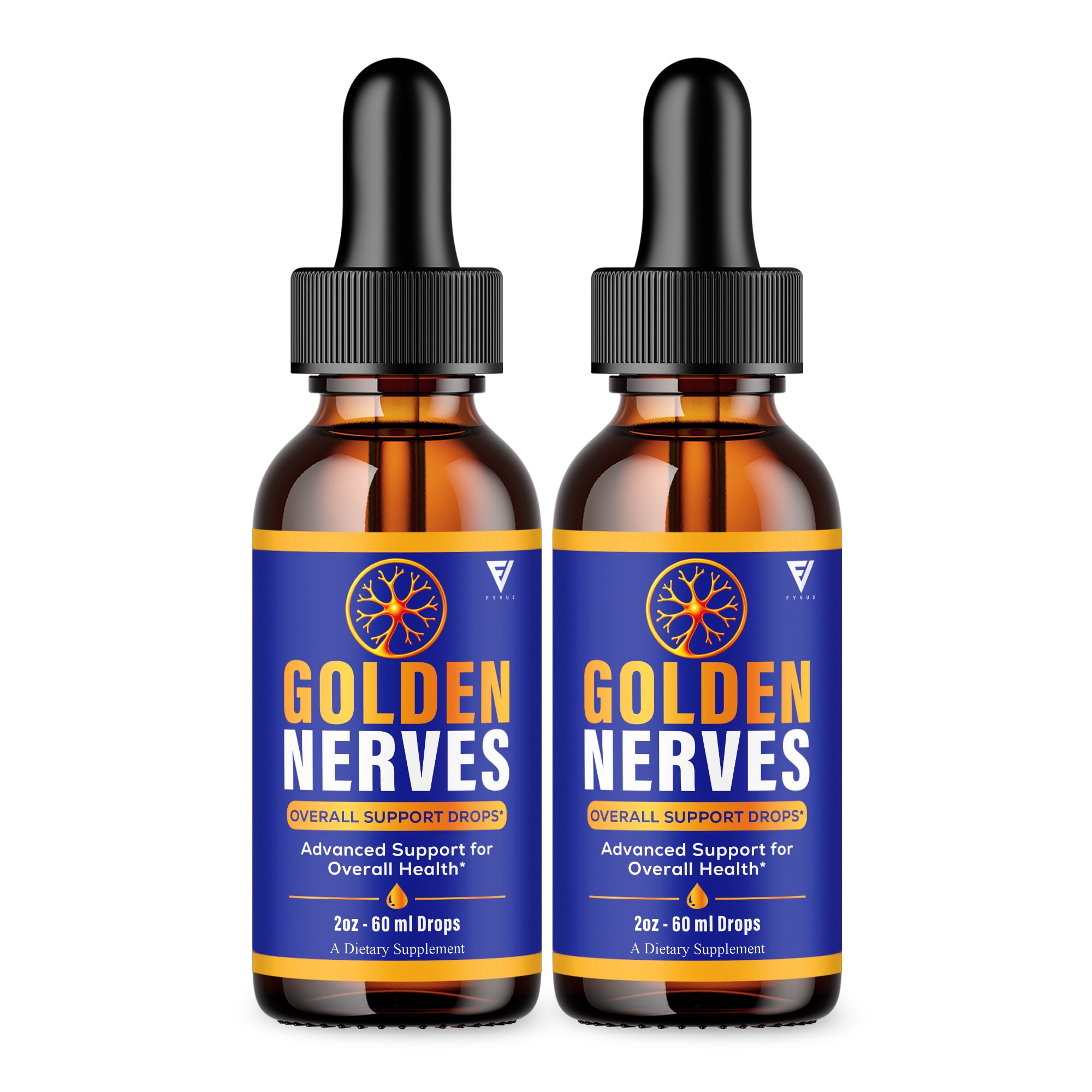 (2 Pack) Golden Nerves Nootropic Drops, GoldenNerve Liquid Formula (4oz ...