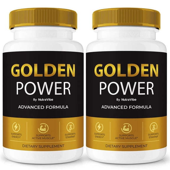 (2 Pack) Golden Power Original Golden Power Capsules with a Natural Daily Blend for Energy & Wellness | Clean, Gentle, Easy-to-Swallow Pills (120 Capsules)