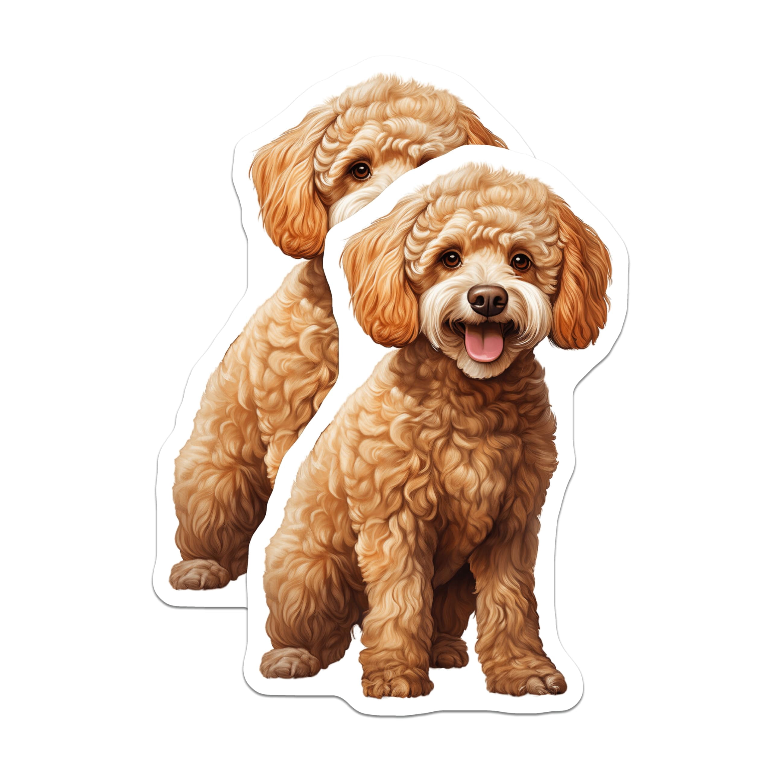 (2 Pack) Goldendoodle Stickers - Happy Dog Decals - Pet Lover ...