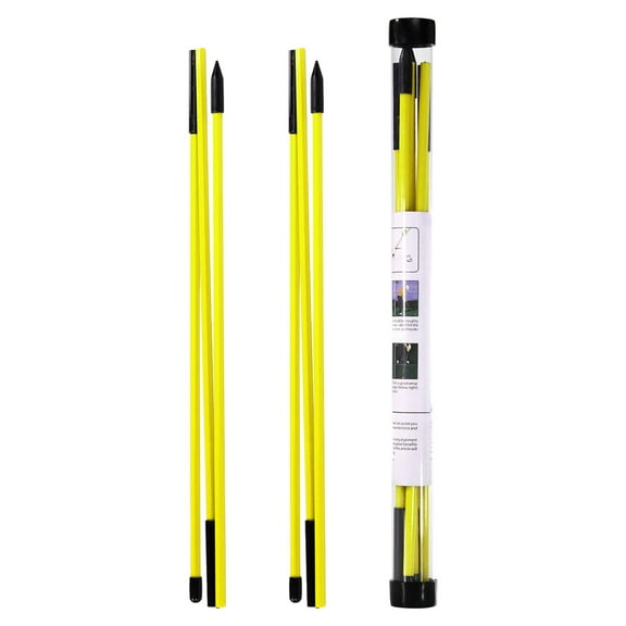 2 Pack Golf Alignment Rods Golf Wrist Trainer Foldable Exercise Sticks 48in Golf Training Equipment Full Swing Portable - Yellow